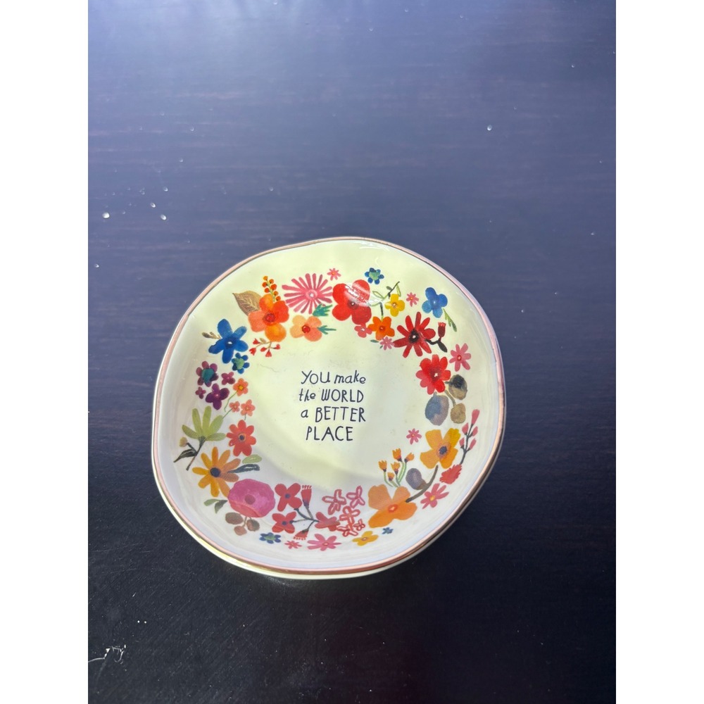 Natural life trinket ring dish 'you make the world a better place' inspiration
